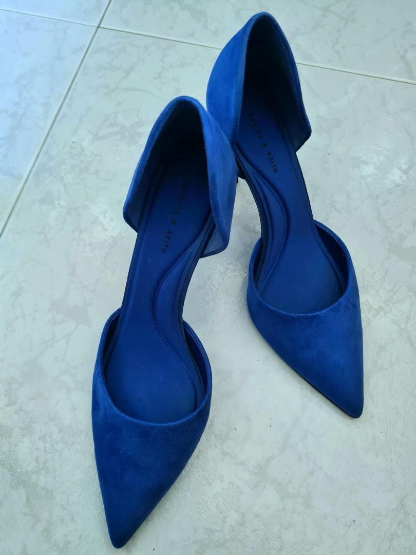 charles and keith blue heels