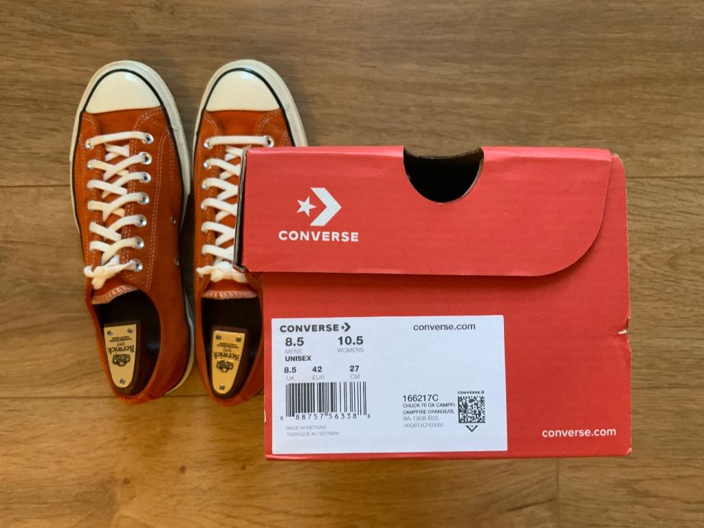 Converse Chuck Taylor All Star 70 's (Campfire Orange Suede Ox US 8.5), 男裝,  男裝鞋- Carousell