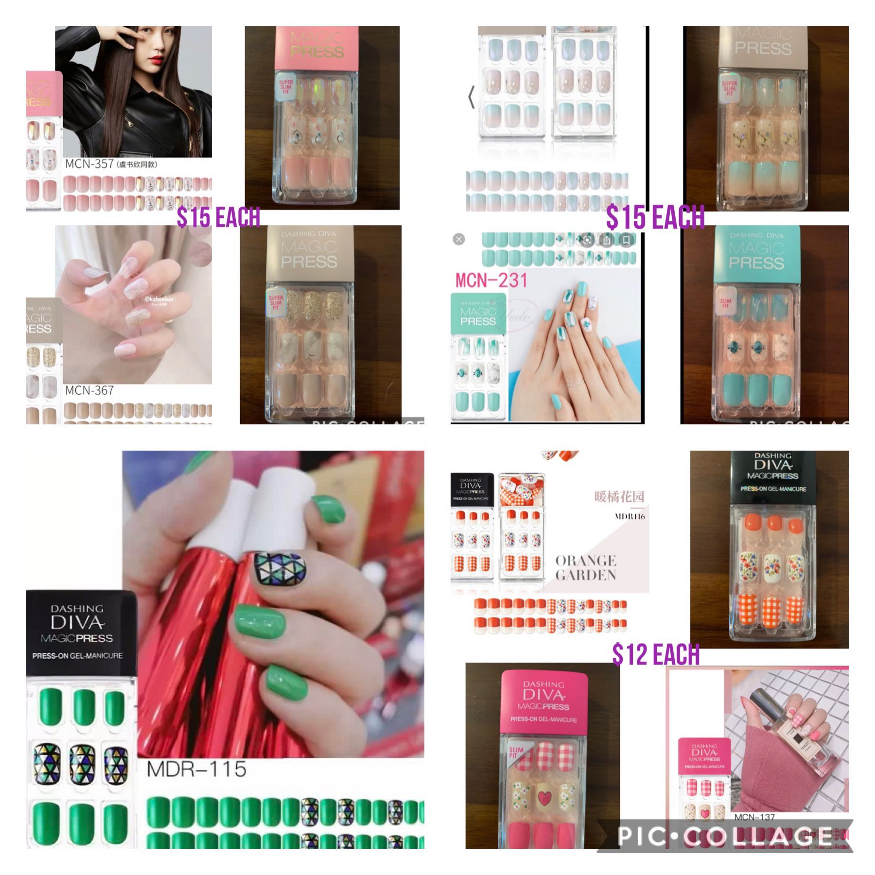 Dashing Diva Magic Press On Mani Super Slim Fit Marble Beige Free Nm Health Beauty Hand Foot Care On Carousell