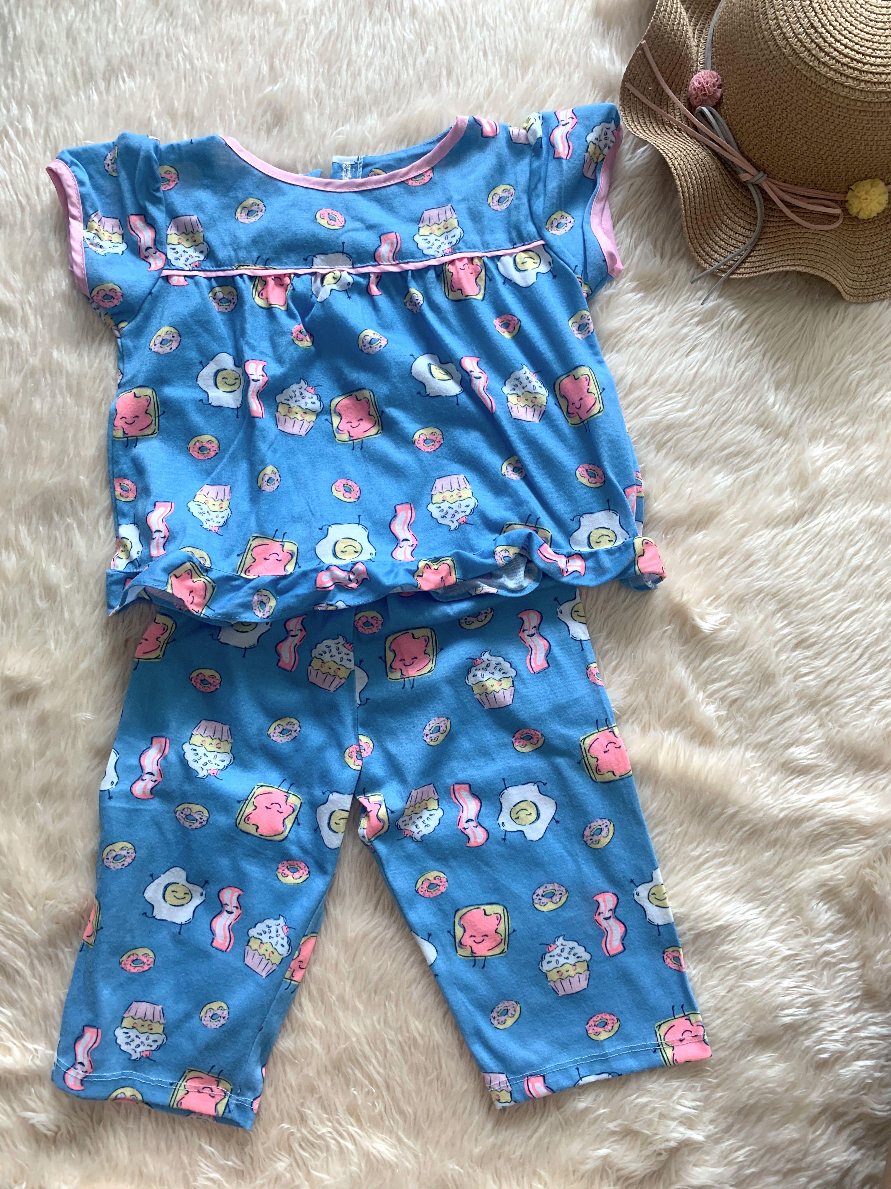 bacon and eggs baby pajamas