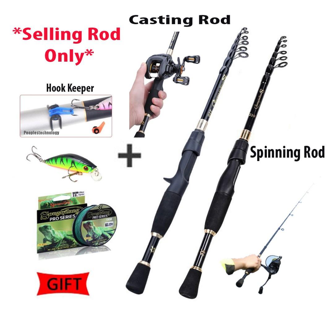 Tackle Set 1.7m Carbon Fiber Spinning Fishing Rod and Reel Combo Set Hand Pole
