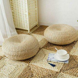 1pc Handwoven floor pillow cushion (water hyacinth straw)