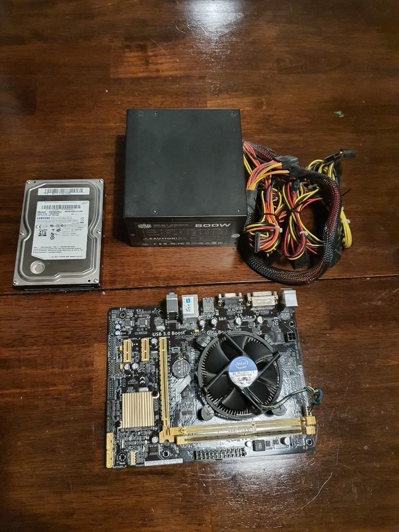 Intel I5 4570 3 20ghz Asus H81m K Kingston 8gb Ddr3 1600mhz 500gb Hard Drive Cooler Master 500w Psu Electronics Computer Parts Accessories On Carousell