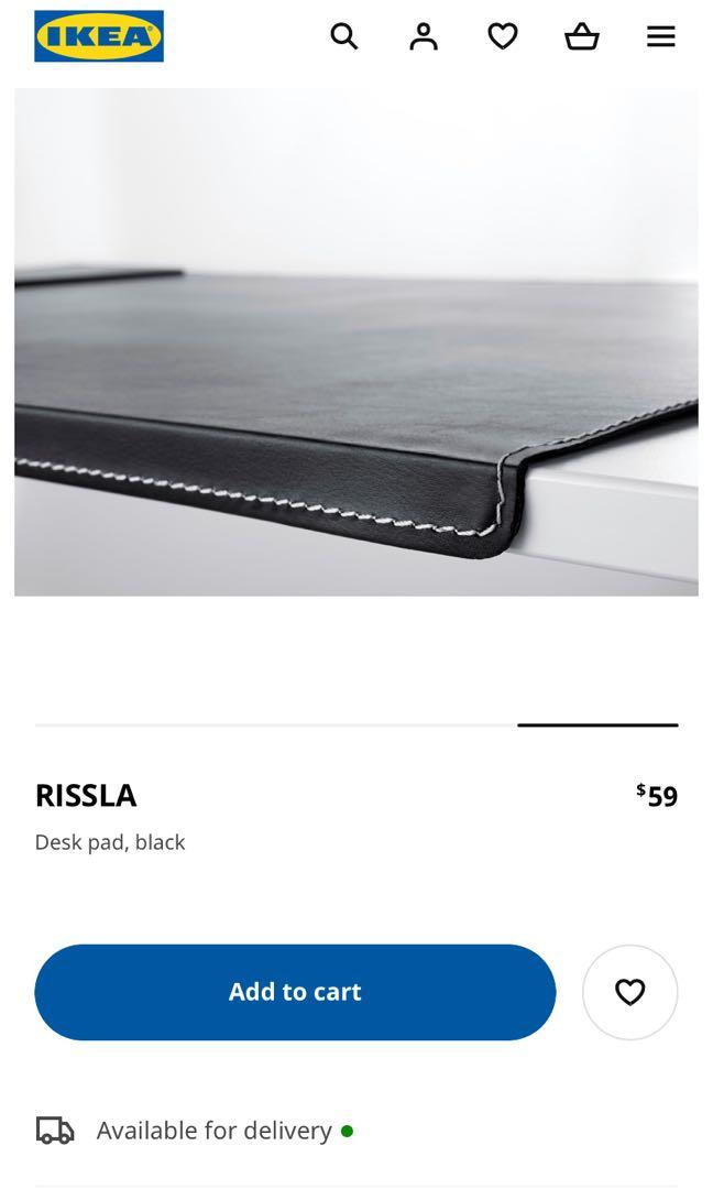 IKEA RISSLA Desk Pad (Black), Furniture & Home Living, Furniture, Tables & Sets on Carousell