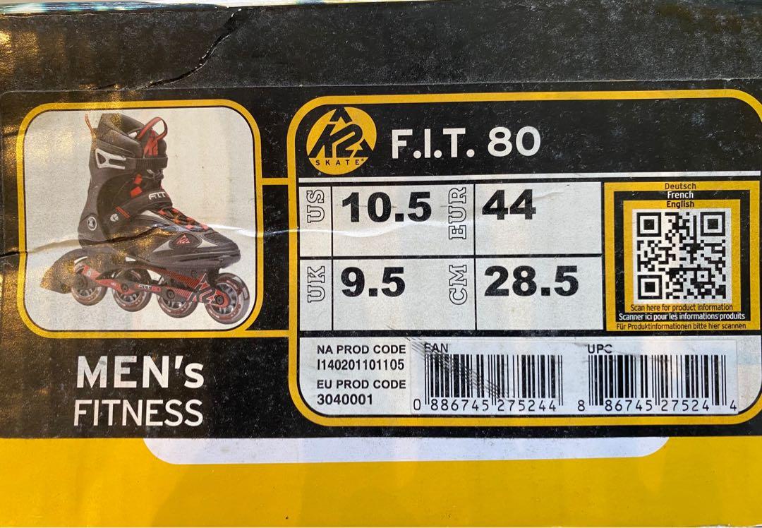 K2 Rollerblade F.I.T. 80, Sports Equipment, Sports & Games, Skates