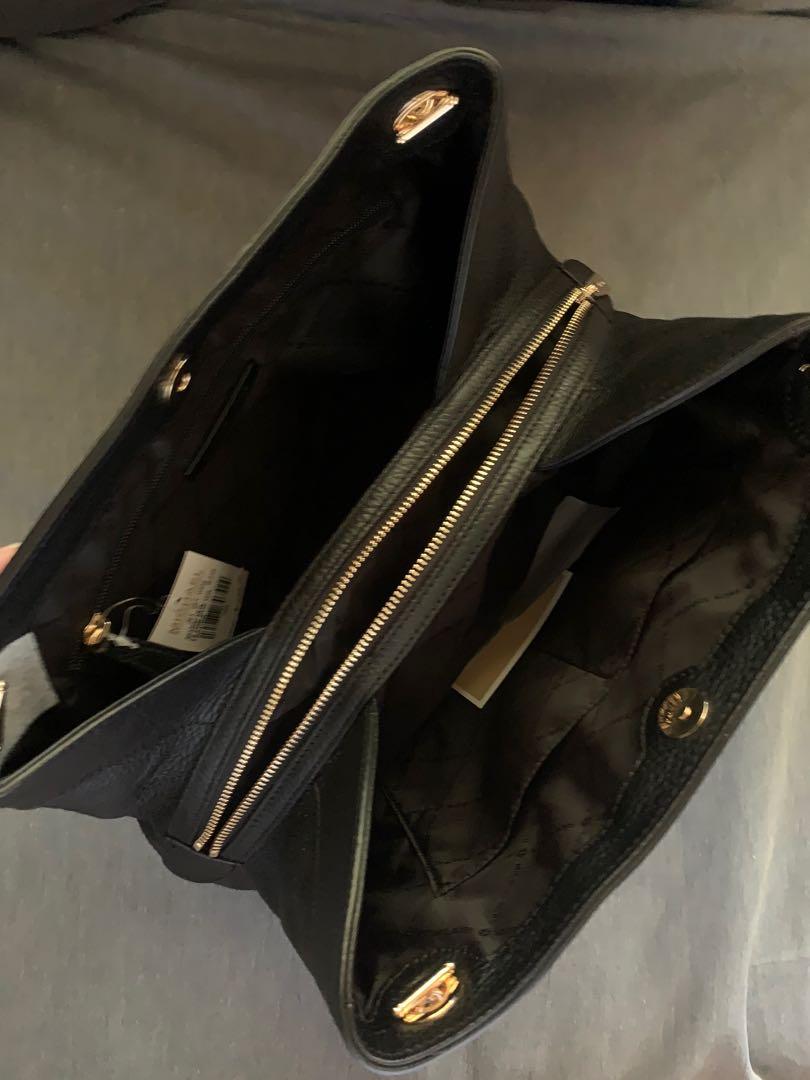 Michael Kors Jet Set Travel Large Chain Shoulder Tote Black Saffiano  Leather 192877707424