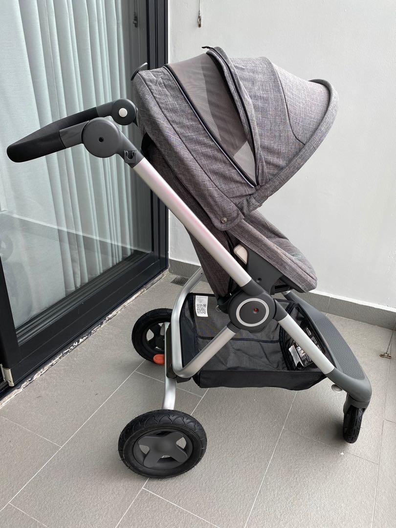 Stokke V2 Grey Stroller with seat cover!, Babies & Kids, Going Out, Strollers on Carousell