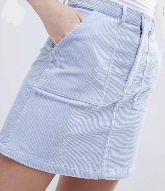 light blue corduroy skirt