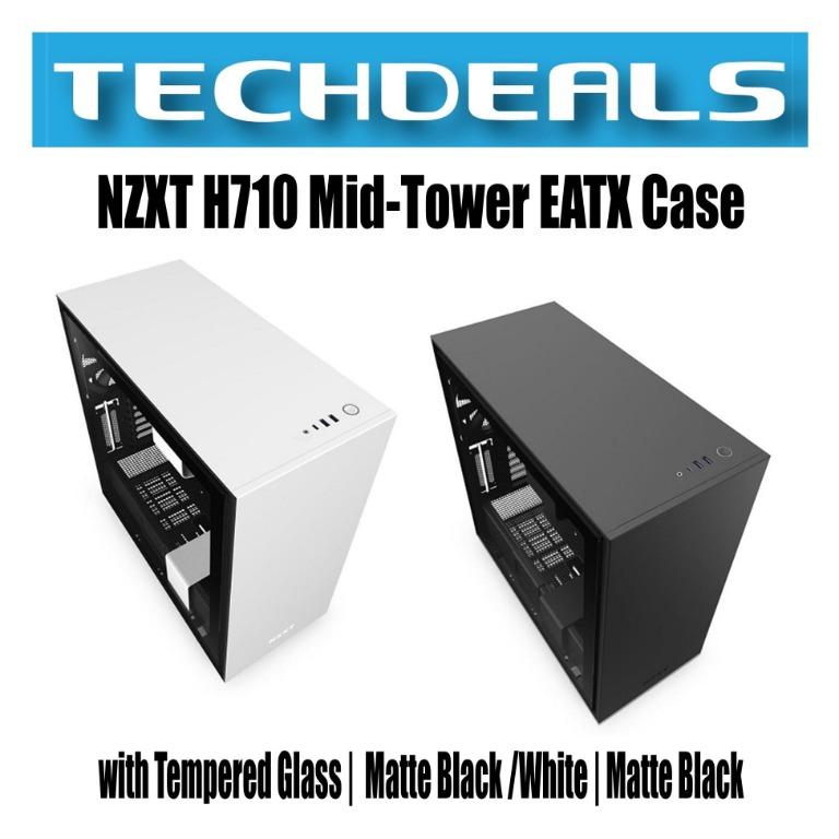 NZXT H710 Mid-Tower EATX Case with Tempered Glass | Matte White/Black ...