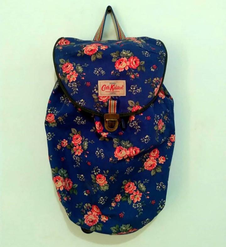 cath kidston blue floral backpack