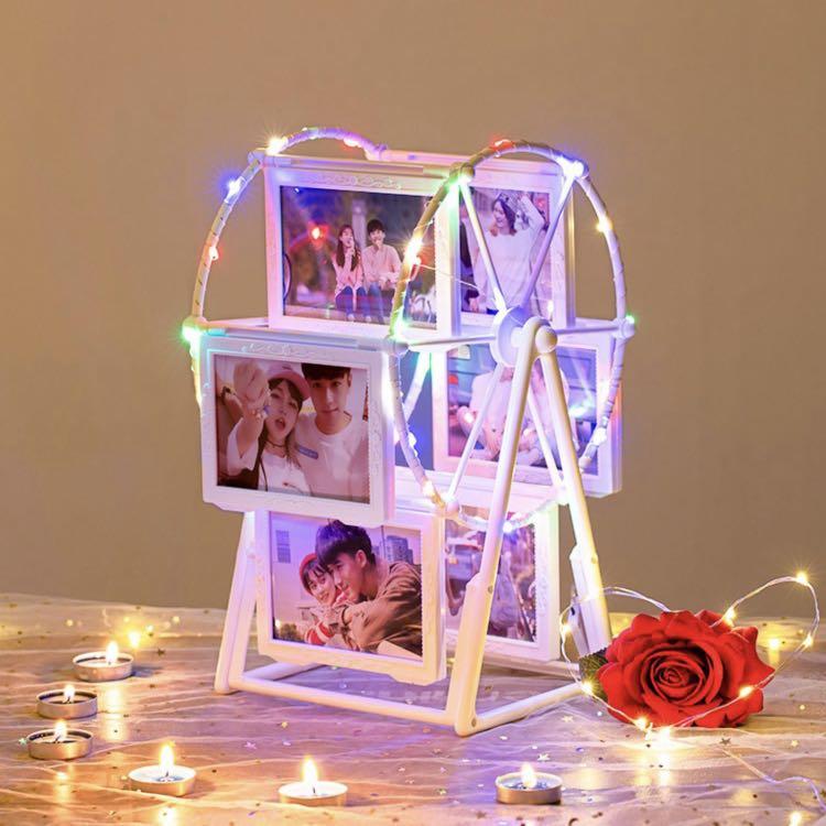 Po Picture Rotatable Wheel Photo Frame Gifting Birthday Anniversary Wedding Proposal Gift Accessories With Fairy Lights Couple Friends Family Celebration Parties Home Deco Office Design Craft Handmade Craft On Carousell