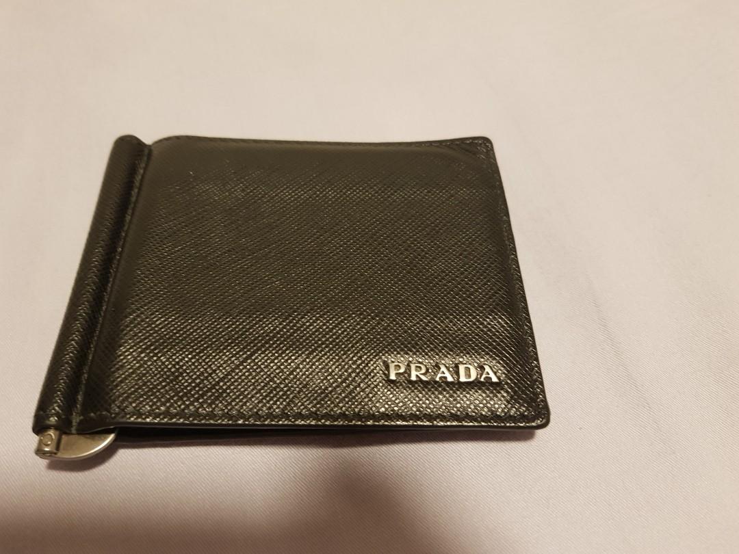 prada mens wallet with money clip