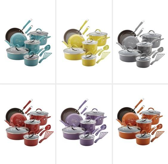 Rachael Ray Cucina Hard Enamel Nonstick 12-Piece Cookware Set