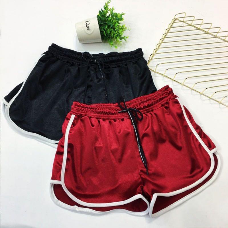 red women's running shorts