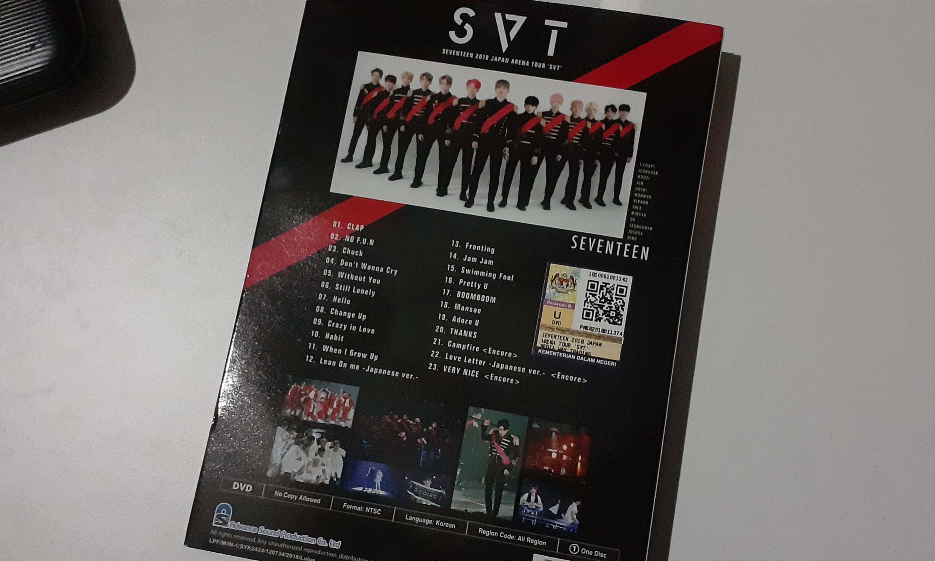 SEVENTEEN 2018 JAPAN ARENA TOUR 'SVT' CD, Hobbies & Toys, Music