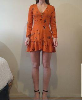 Size 8 Orange Tea Dress