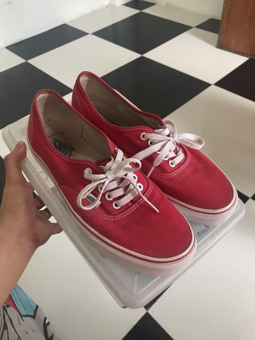Vans Authentic Classic Red Men s Fashion Footwear Sneakers on