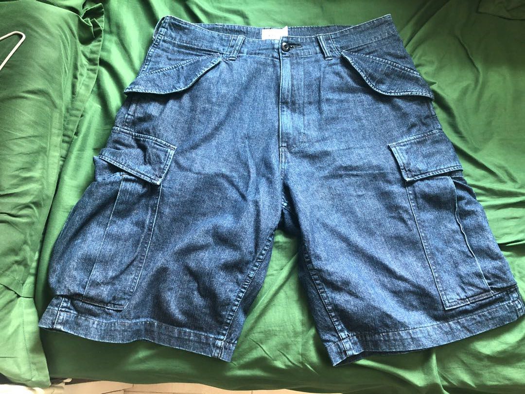 wtaps 18ss denim cargo shorts descendant neighborhood, 男裝, 褲