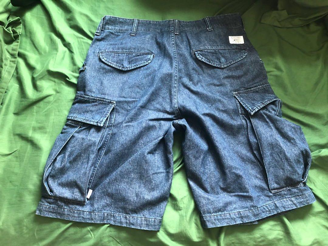 wtaps 18ss denim cargo shorts descendant neighborhood, 男裝, 褲