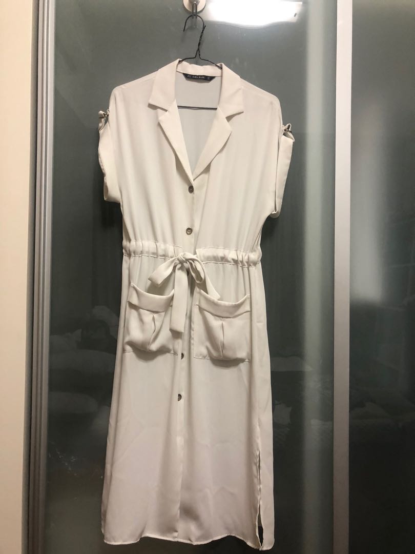 Zara White utility dress, Women's ...
