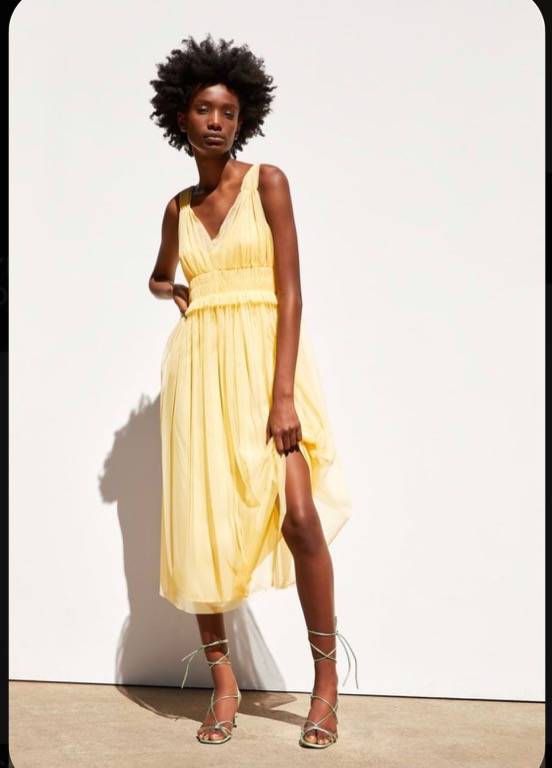 Zara yellow tulle dress Women s Fashion Dresses Sets Dresses