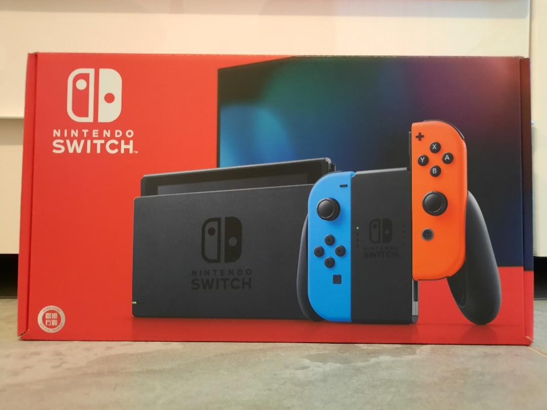 任天堂Nintendo Switch 電池持續時間加長版遊戲主機紅藍色香港行貨