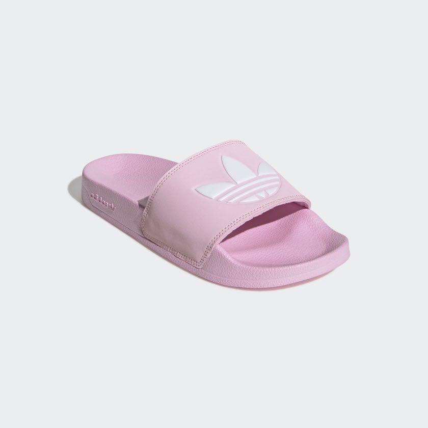 pink adidas sliders