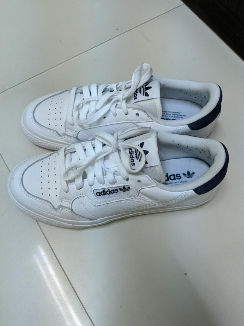 Adidas original continental 80 vulc trainers in off white leather top