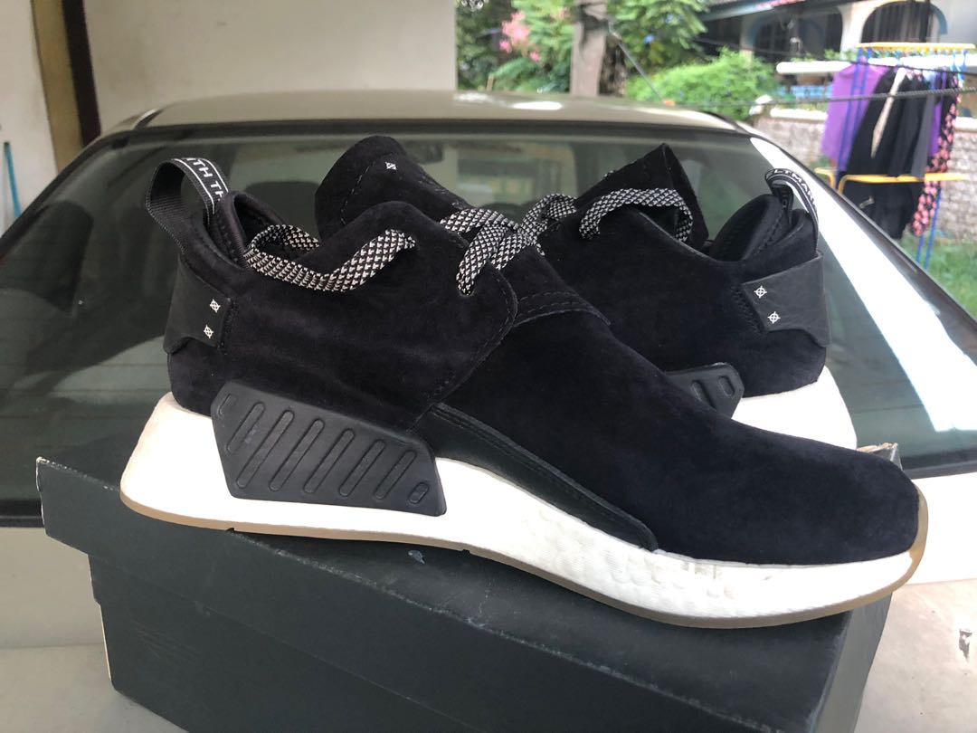 Black suede nmd discount