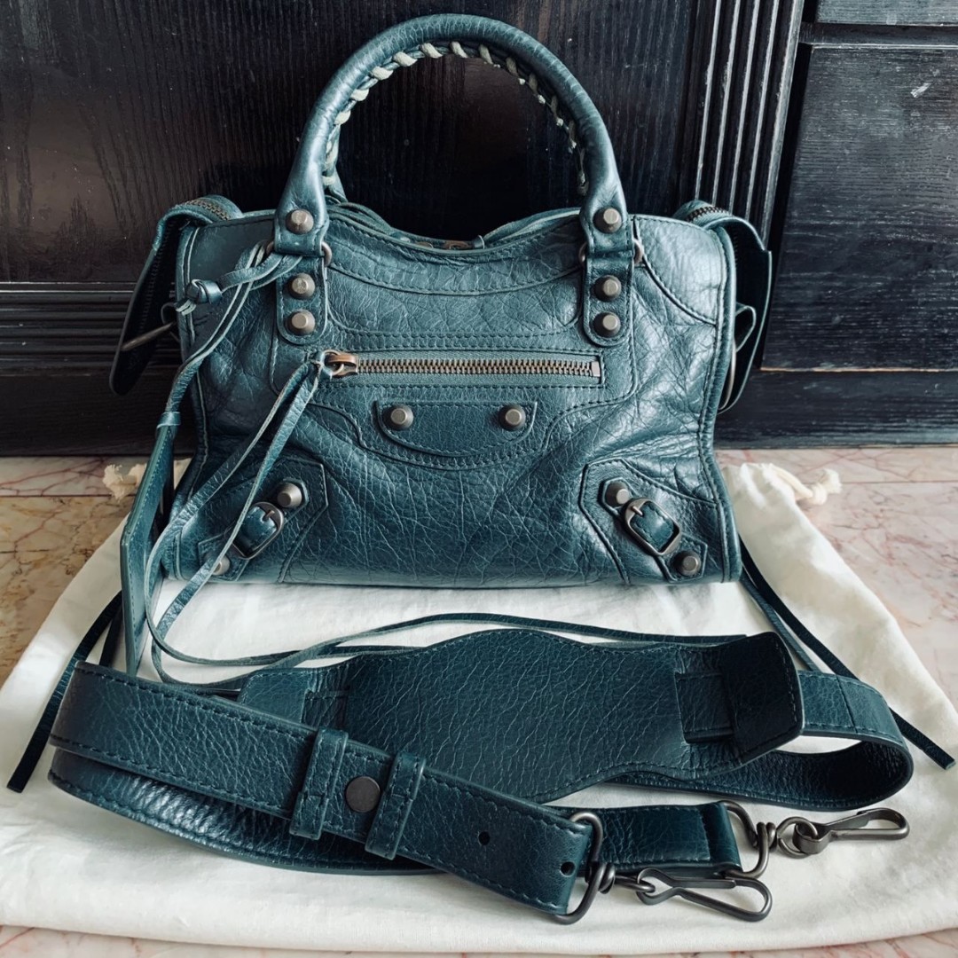 balenciaga mini city bag blue