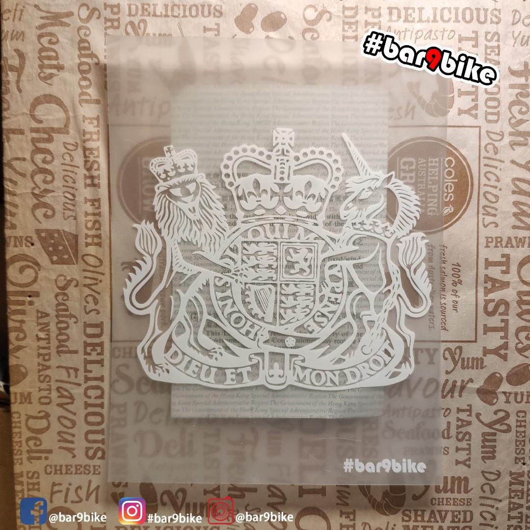 行車証貼-英國徽#bar9bike#香港製, 汽車配件, 改裝、內外零件- Carousell