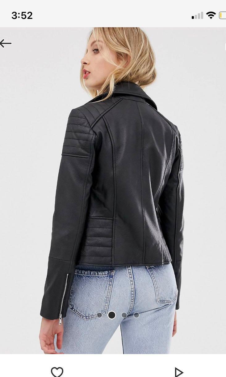 Men's Leather Biker Jacket with Quilted Ribbed Sleeves - Barneys Originals
