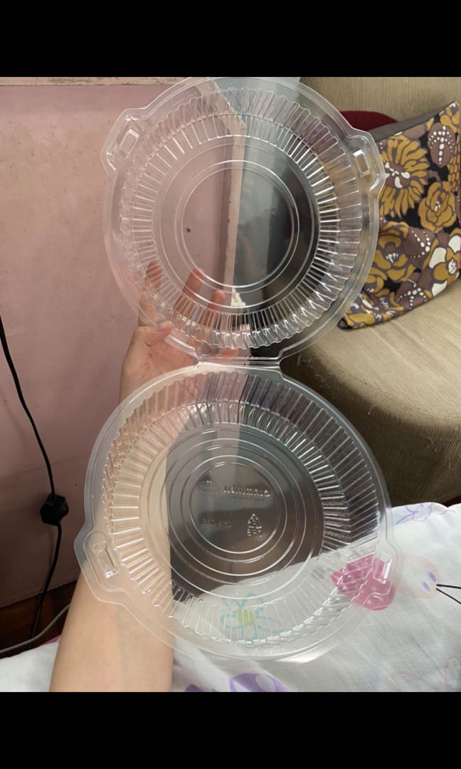 C35 Plastic Clamshell Container Ensaymada Pandesal Round Cake, Food