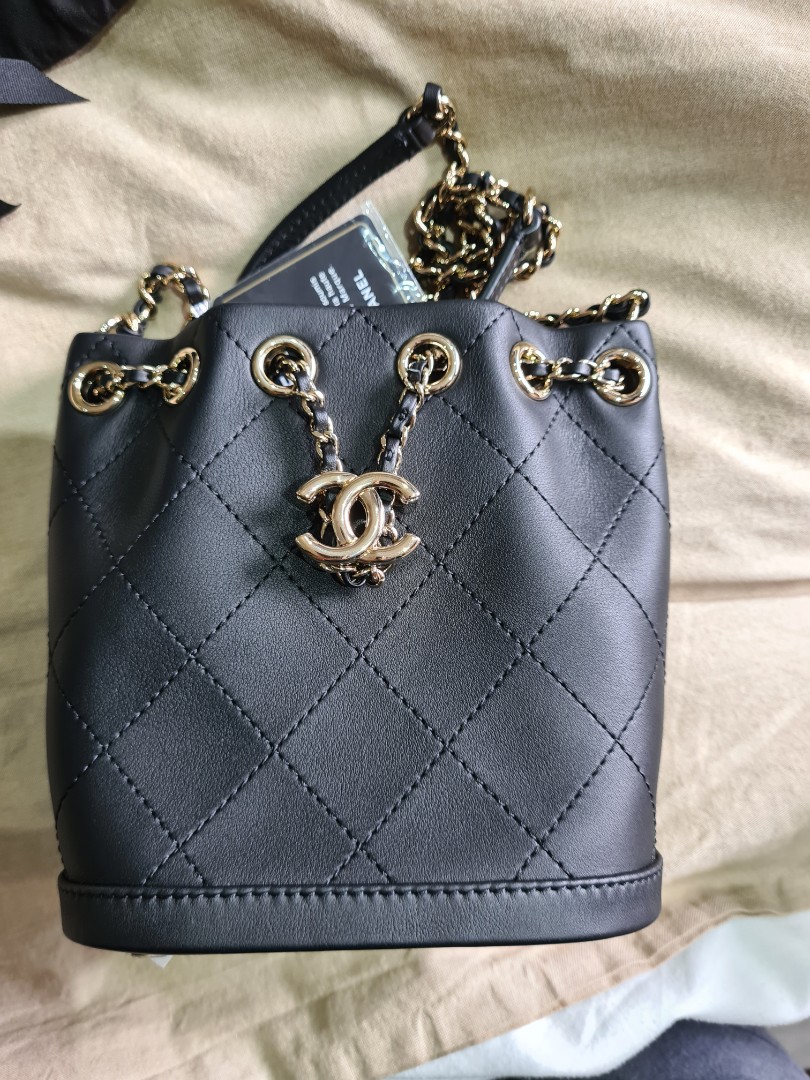 Chanel mini best sale drawstring bucket bag