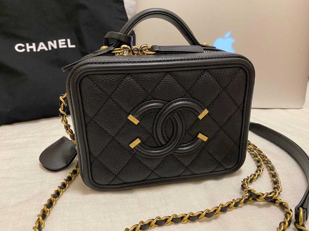 Chanel vanity case 17cm black Carousell
