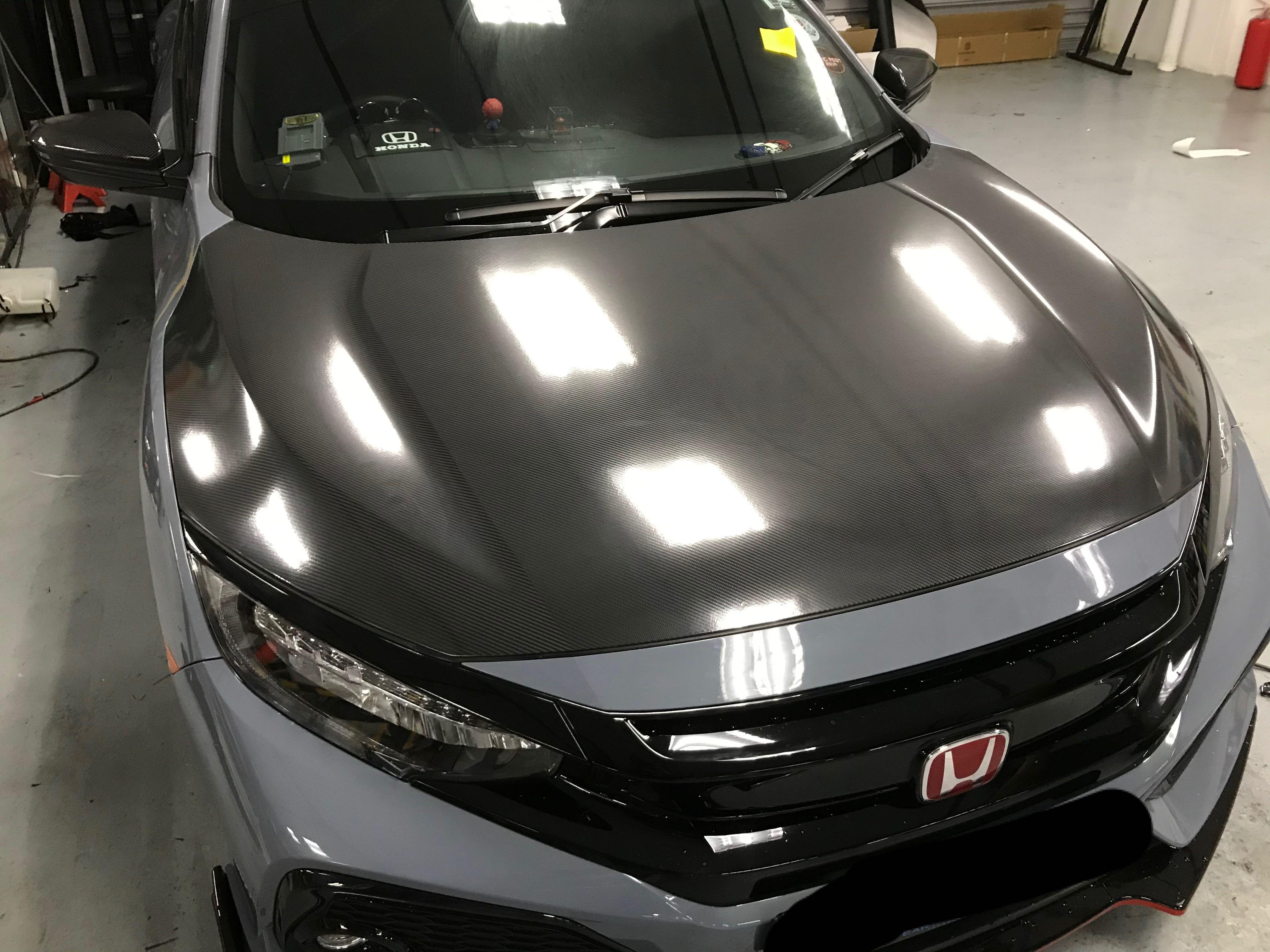Civic Fk Bonnet Cf Wrap Car Accessories Accessories On Carousell