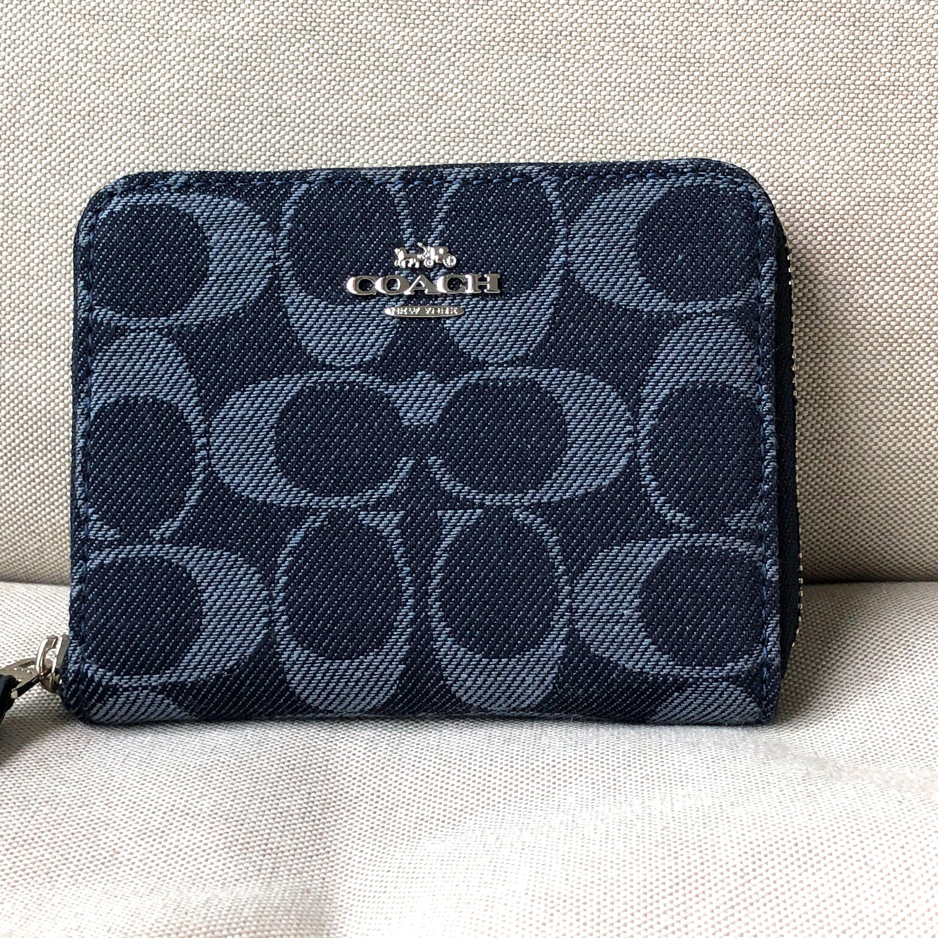 denim coach wallet