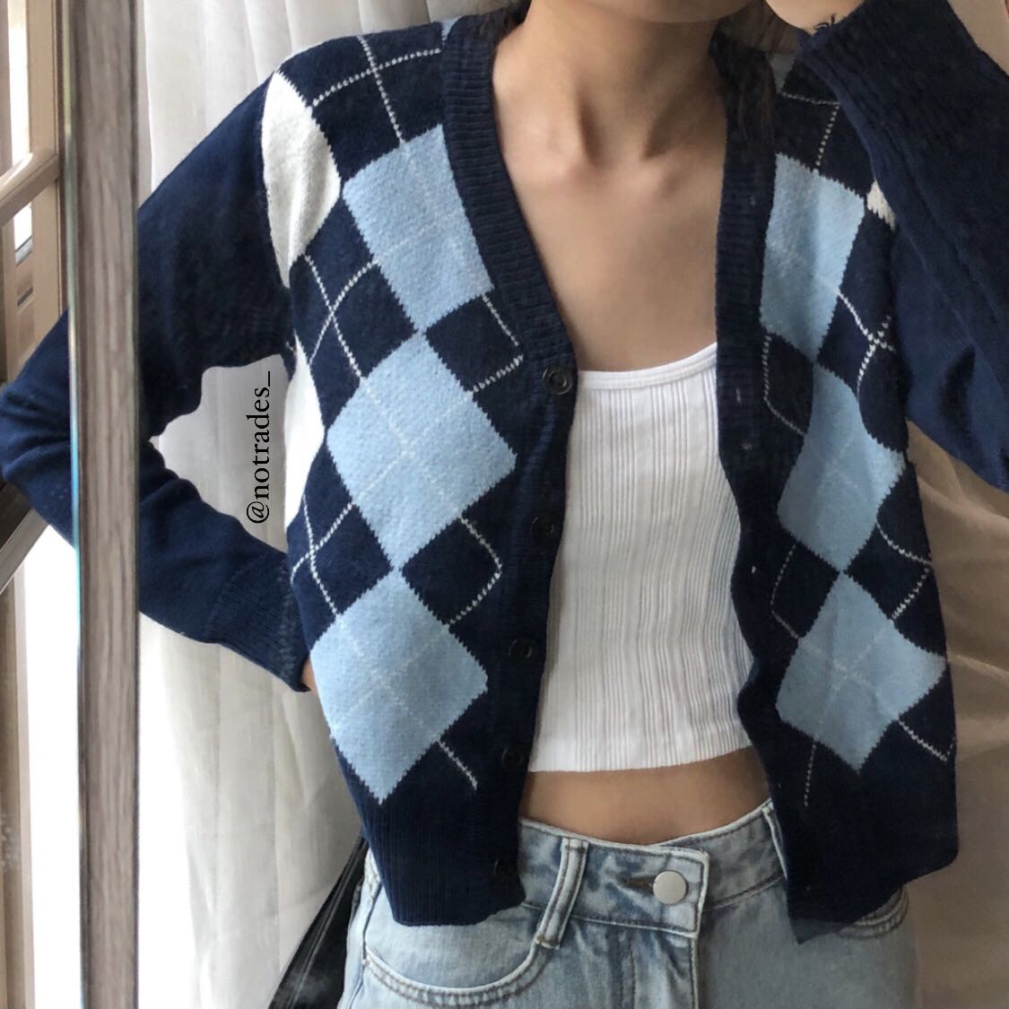 argyle sweater cardigan