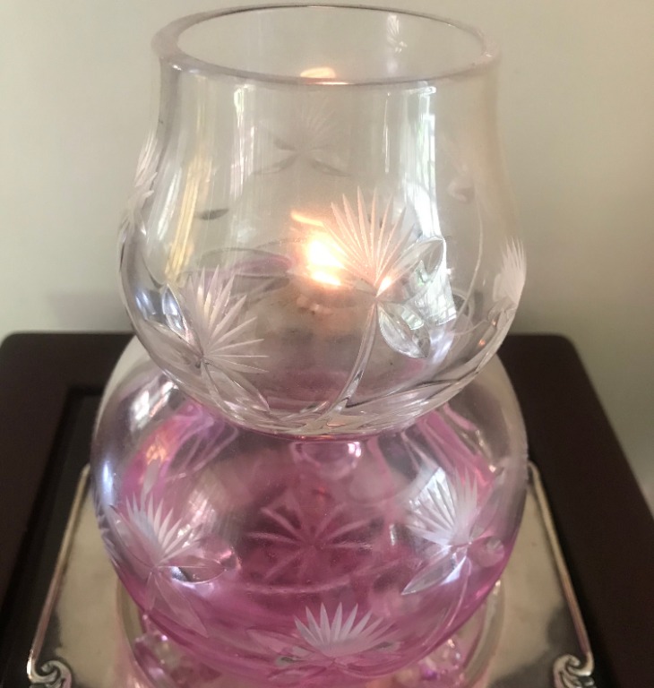 Bohemia crystal top oil lamp