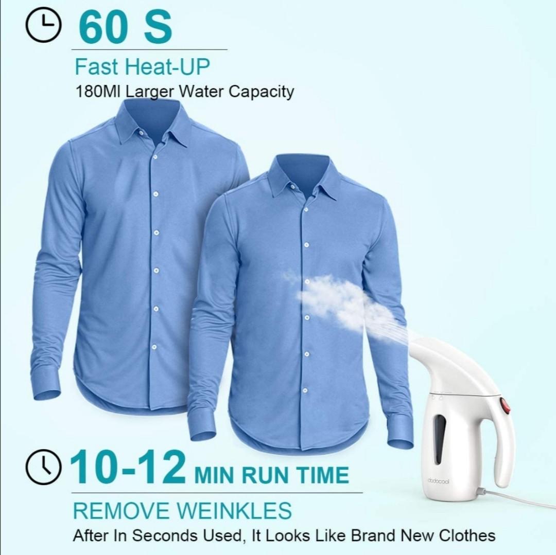 dodocool Clothes Steamer White 180ML 7 1 Portable Handheld Travel Garment Steamer for Home and Travel Remove
