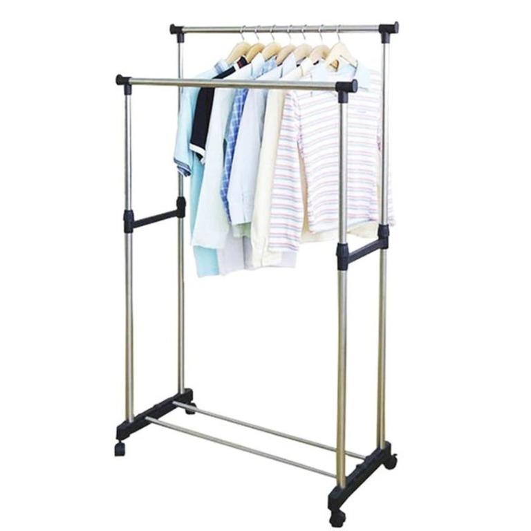 Double Pole Cloth Rack, Furniture & Home Living, Home Improvement