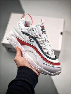 Fila ray green and red sales