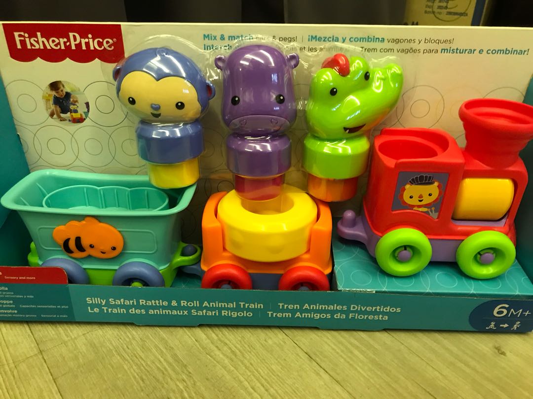 silly safari rattle & roll animal train