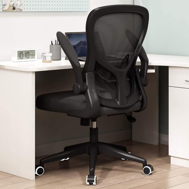 Free Delivery Installation With Ready Stock Hbada Office Chair Ergonomic Desk Chair Computer Mesh Chair With Lumbar Support And Flip Up Arms Black Furniture Tables Chairs On Carousell