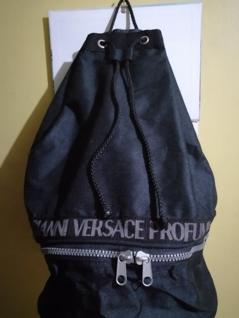 Gianni versace backpack (Category: Backpacks) located in Pasig City. Submitted by redkaye (Listing ID 1031780348, Image 1). Description: * used Gianni versace backpack * size: large * height: 19'inches * authentic * Seldom use * condition: 8.5-9/10 * price: 500.00php * see last pic for reference * payment first * shipping at buyer's cost * for faster transaction call / sms 09566090964.