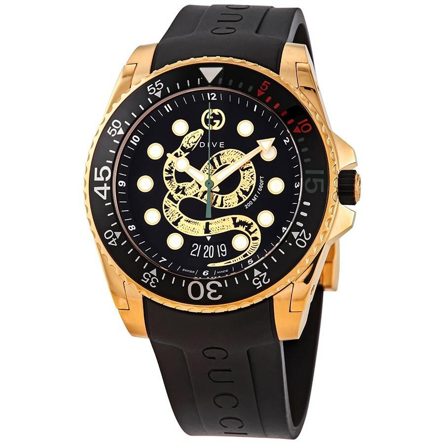 Gucci dive best sale watch 45mm gold