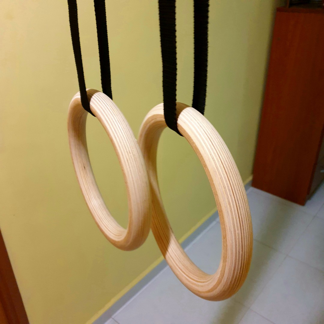 New Set Gymnastics Rings Adjustable Straps Homegym Home Gym