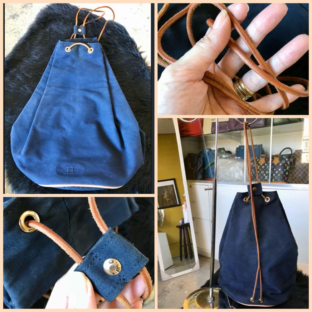 Hermes Polochon Mimile Matelot Marcel Navy Blue Cotton Canvass (Category: Luxury Bags & Wallets) located in Paranaque City. Submitted by brendaizz.baflo (Listing ID 1031752257, Image 2). Description: .