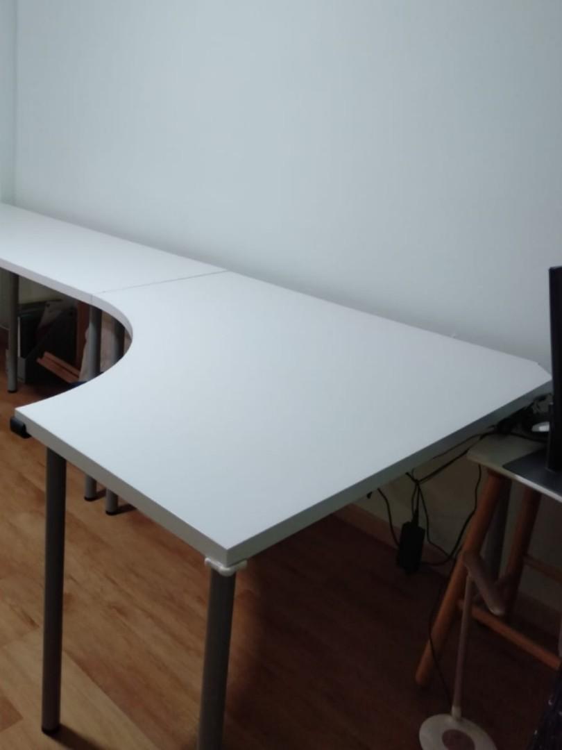 Ikea linnmon curved desk discount