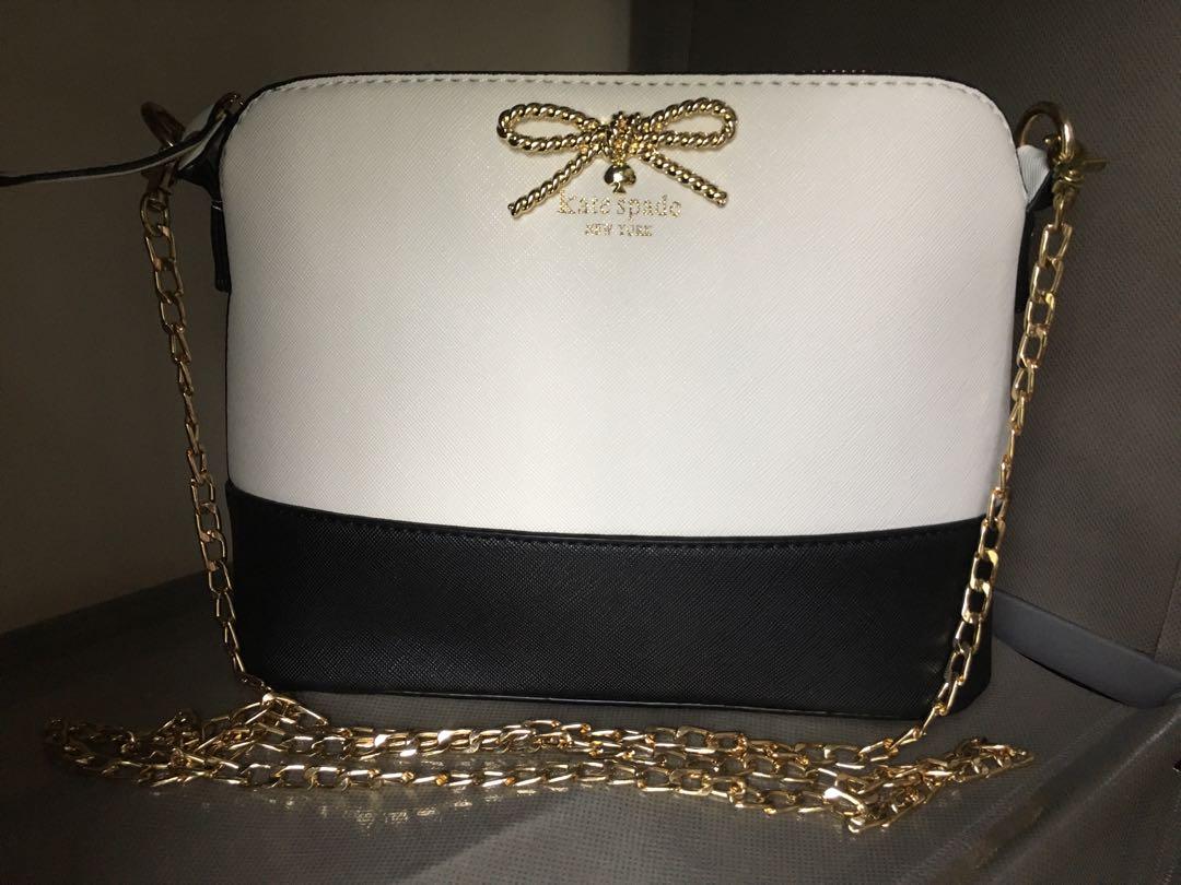Kate spade bi colour white black sling crossbody bag Women s Fashion Bags Wallets Cross body Bags on Carousell